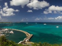 From Fort Louis you are rewarded with this panoramic view of Marigot marina and harbour. At far right is a partially sunken freighter that sits in the bay.